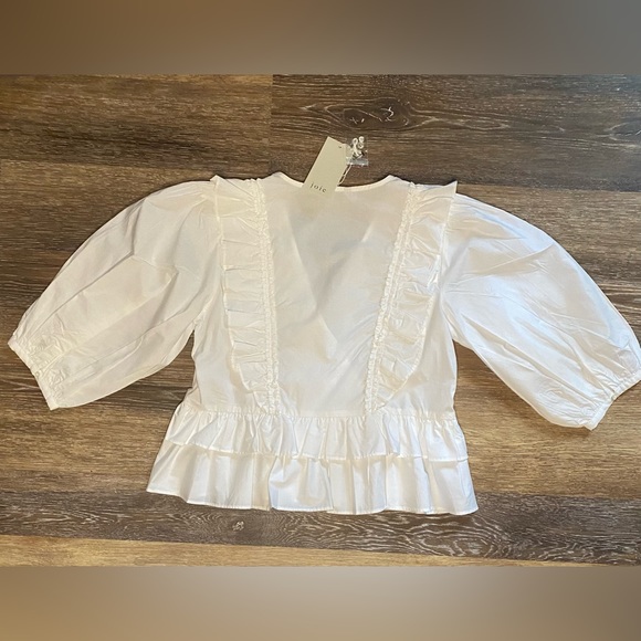 NWT JOIE WOMENS PEPLUM BLOUSE SIZE MEDIUM IN WHITE - Picture 4 of 13